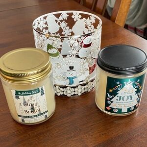 Bath & Body Works Holiday Candle Set with Snowman Holder